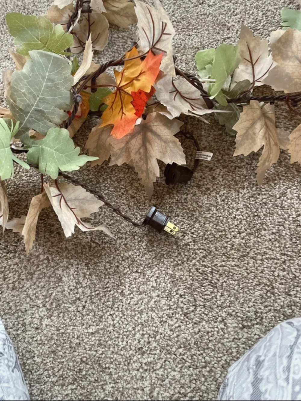 Autumn Leaf Garland with Lights